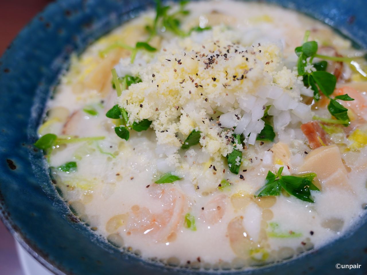 魚貝と春野菜のチャウダーらーめん