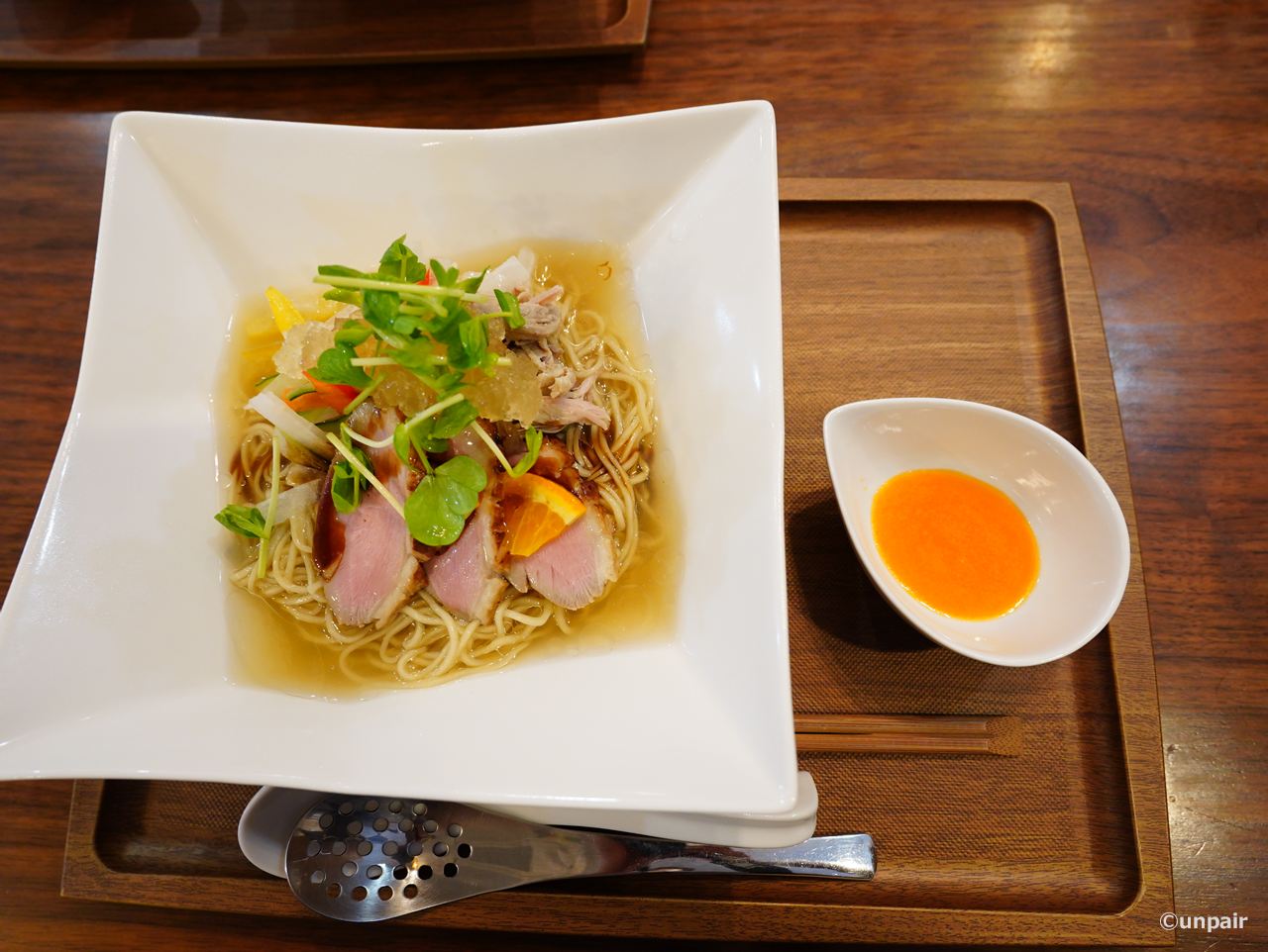 鴨とオレンジの冷製らーめん